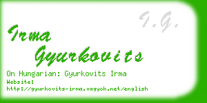 irma gyurkovits business card